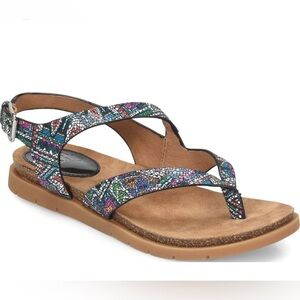 Sofft Rory Sandals NWOT NEW Mosaic Blue Mulit-colored Leather Cork 10